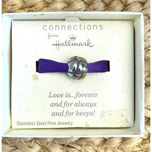 Hallmark Connections Stainless Steel Love Is Forever & For Always  Charm.